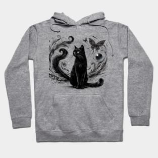 Black cat playing Hoodie